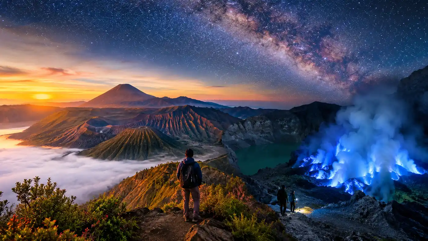 Gunung Bromo dan Wisata Api Biru Kawah Ijen